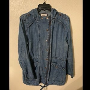Long Jean Jacket With Hood